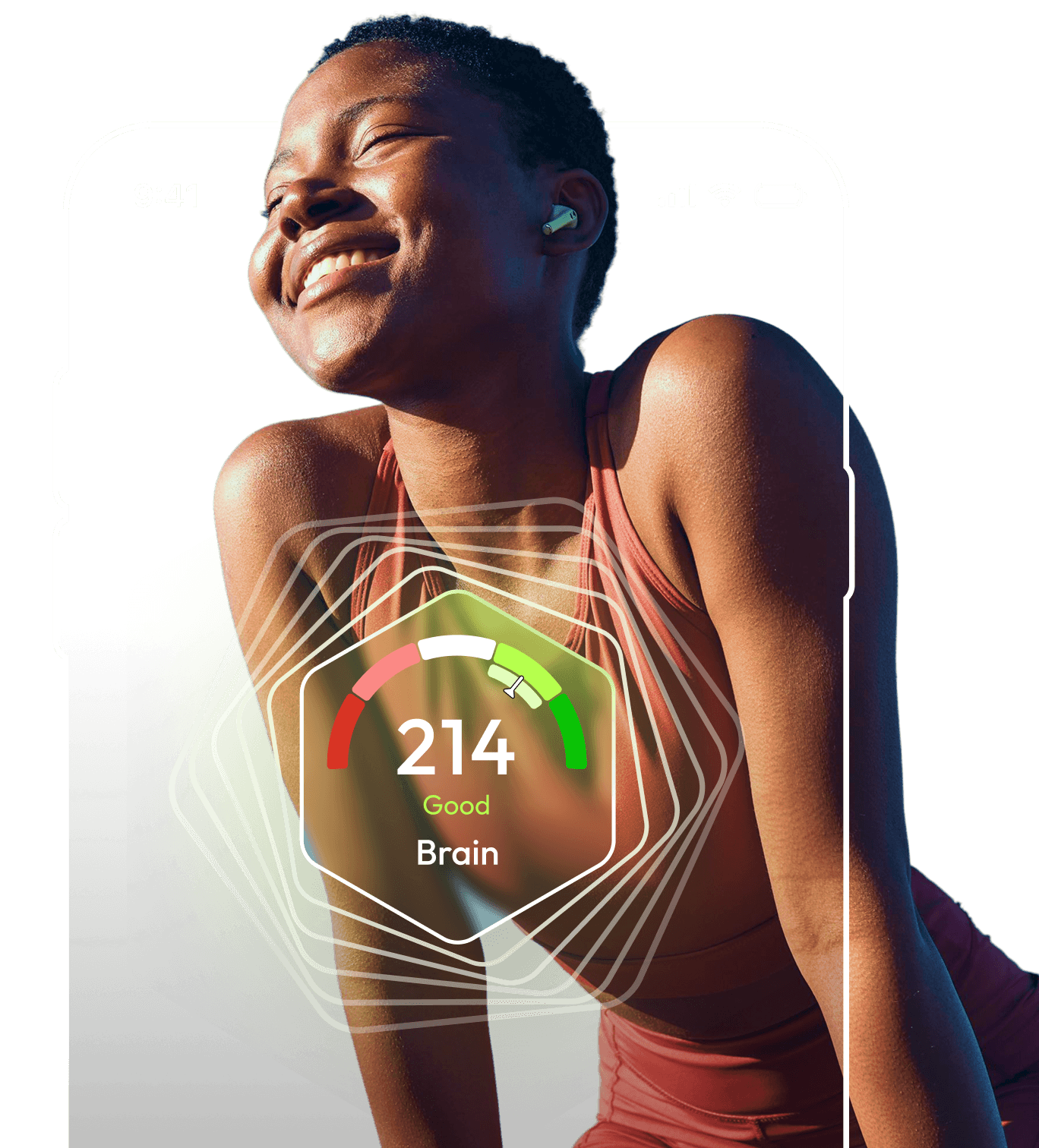 VOLO™ Wellness App showing a Brain score of 214